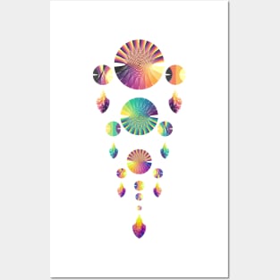 Dream Catcher Triple Tier | Combo 2 Volcano, Peacock and Sunset (White) Posters and Art